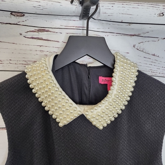 Betsey Johnson Pearl Collar Black Dress - Picture 3 of 9